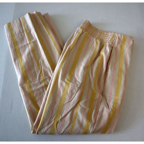 Roxy ERJNP03416 Sz S Changing Everything Casual Beach Pant Yellow Pink Stripe - Picture 10 of 12